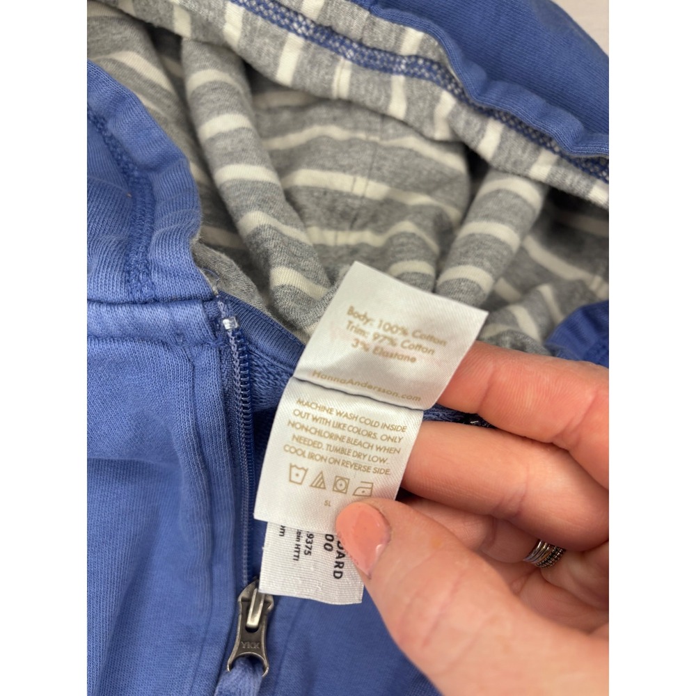 Hanna Andersson Zip Hoodie Cotton Minimal Everyday Play Cozy Size 18-24M - Picture 3 of 4